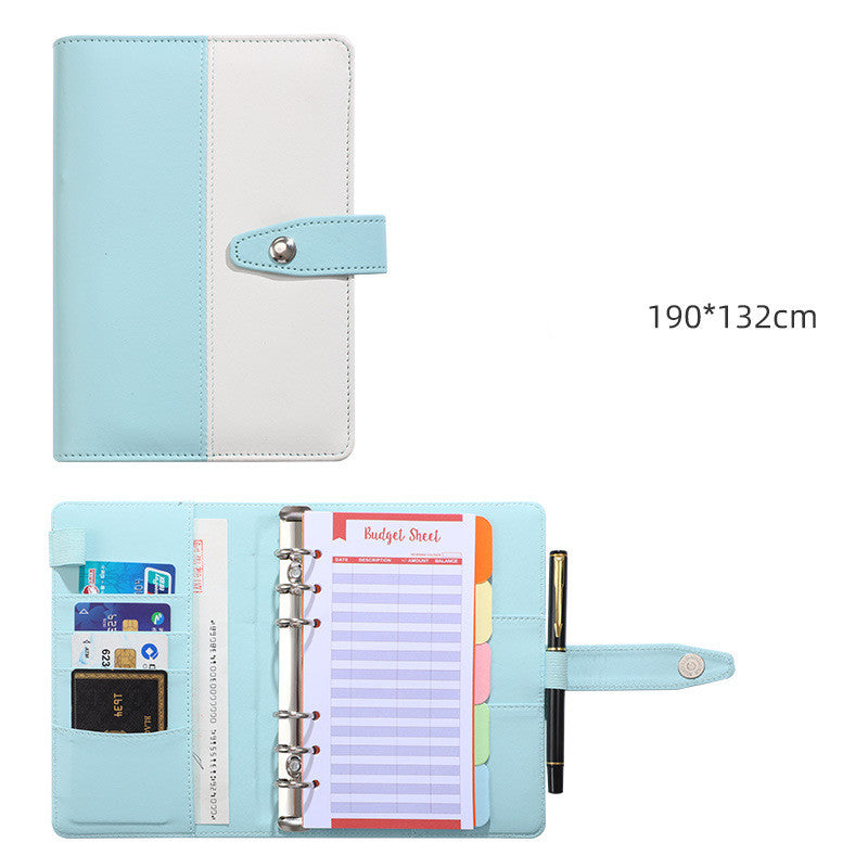 A6 Loose-leaf Binder Zipper Pocket Macaron Notebook