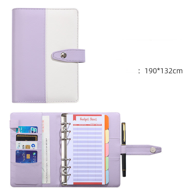 A6 Loose-leaf Binder Zipper Pocket Macaron Notebook