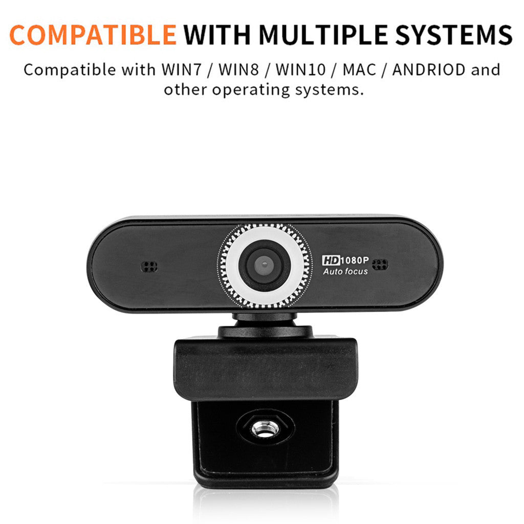 Auto Focus Webcam 1080P Video Camera Microphone Recording Desktop Laptop Webcam