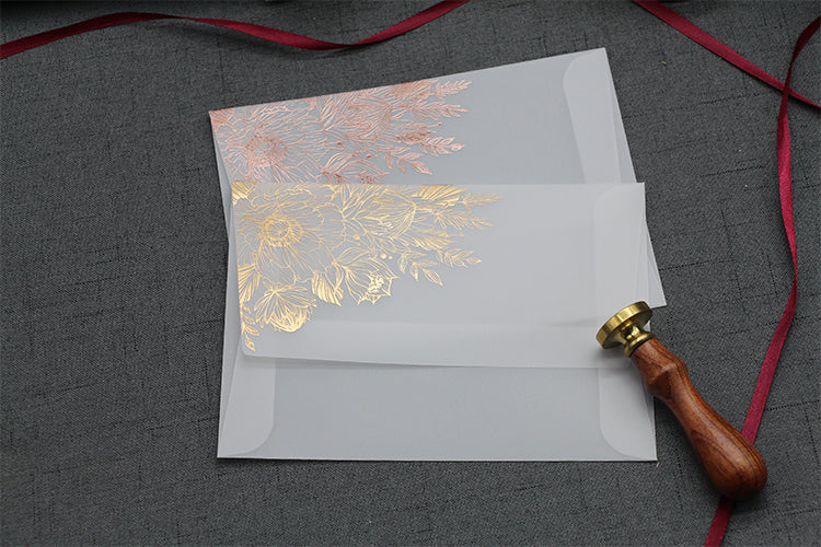 Sulfuric Acid Paper Invitation Card Bronzing Matte Varnish