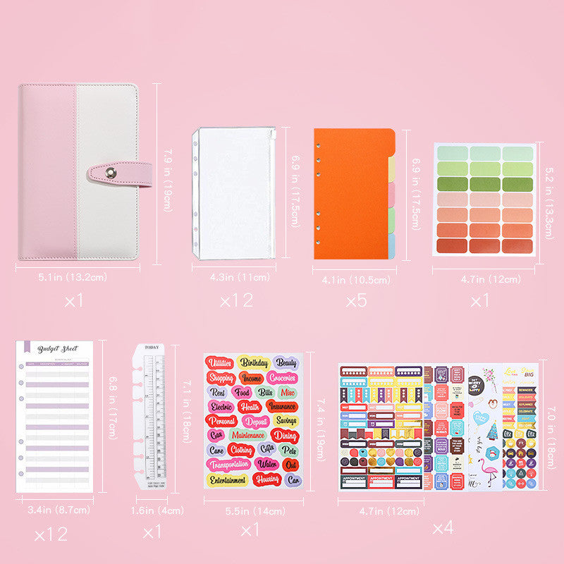 A6 Loose-leaf Binder Zipper Pocket Macaron Notebook