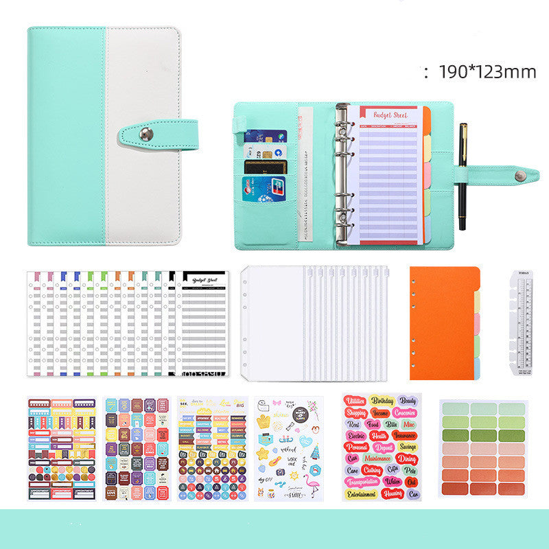 A6 Loose-leaf Binder Zipper Pocket Macaron Notebook