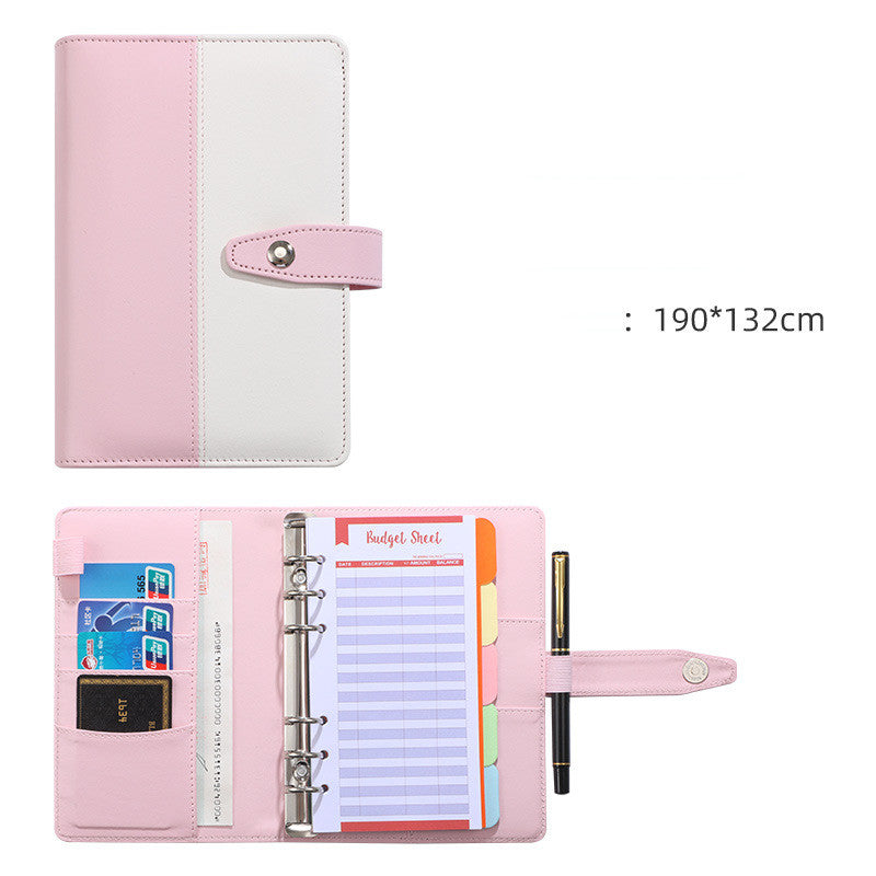 A6 Loose-leaf Binder Zipper Pocket Macaron Notebook