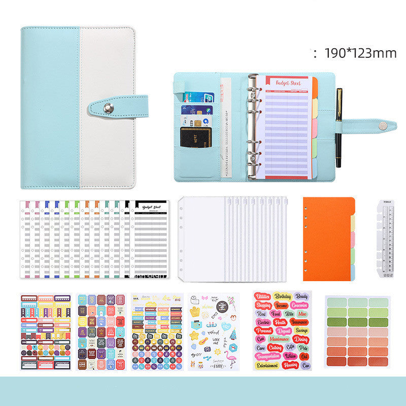 A6 Loose-leaf Binder Zipper Pocket Macaron Notebook