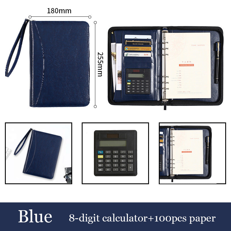 A5 Business Manager Folder Creative Zipper Bag Office Folder Work Meeting Record Book