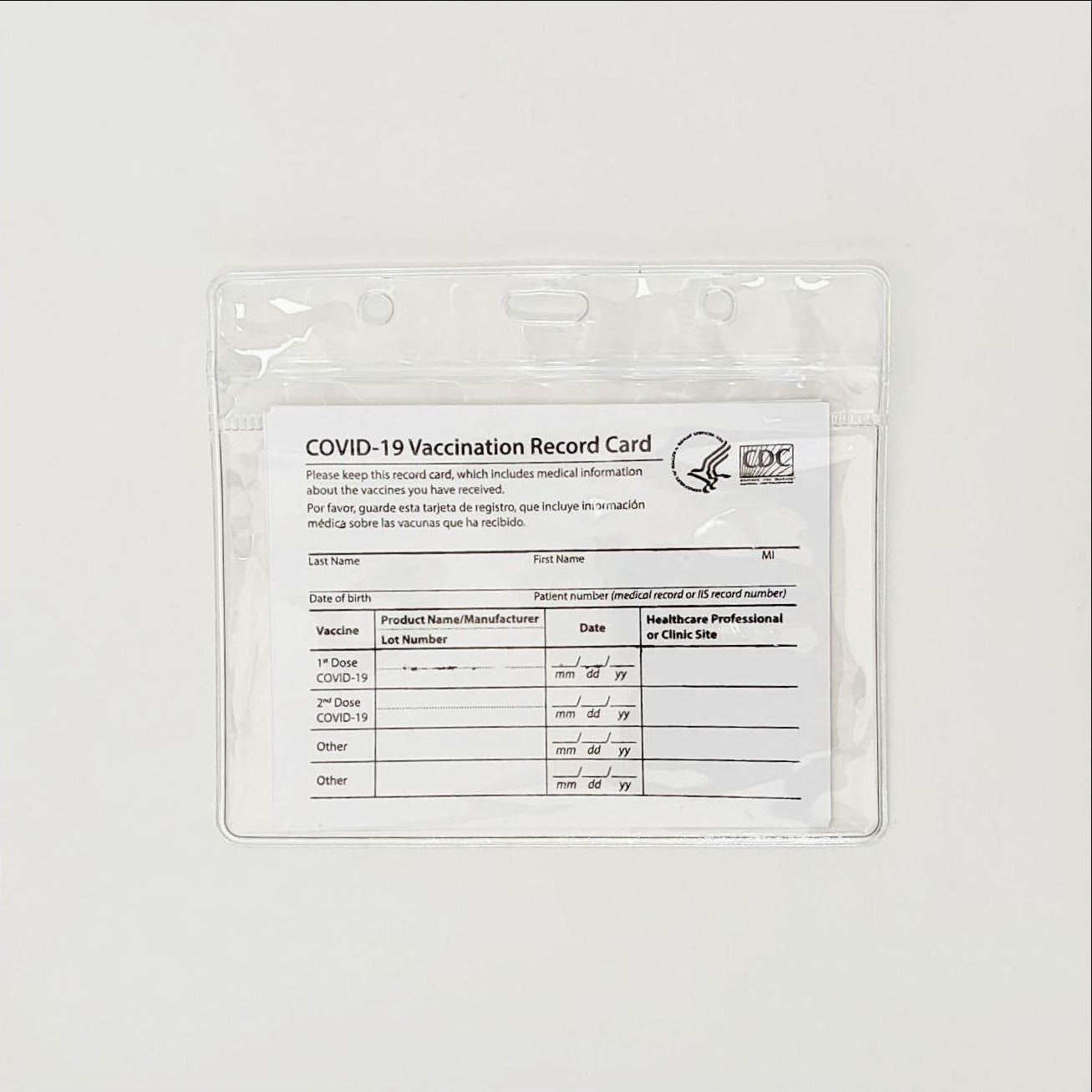 Vertical Transparent PVC Plastic Card Holder